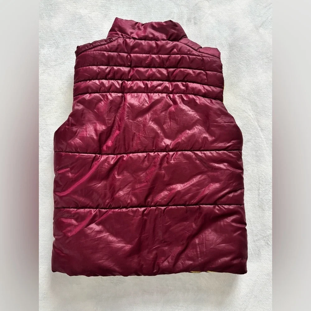 Calvin Klein Jeans Kid’s Vest Burgundy Yellow Sleeveless Unisex Puffer Size T6